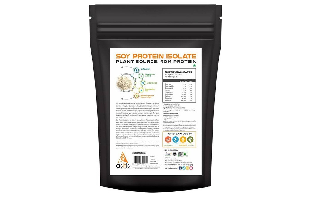 Asitis Soy Protien Isolate    Pack  500 grams